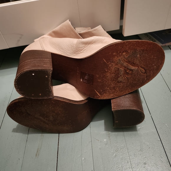 Free People Elle Block Heel Boot Cream 38 - Picture 7 of 8